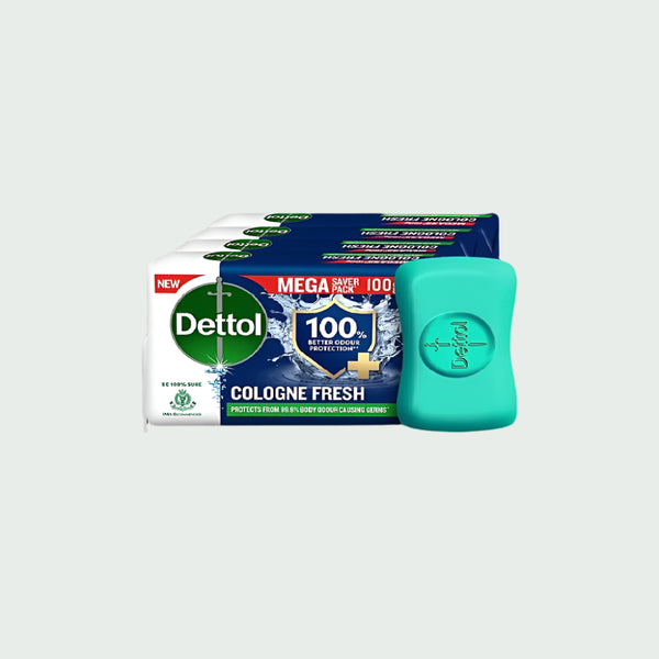 Dettol Cologne Fresh Bathing Soap 100gm  Pack Of 4