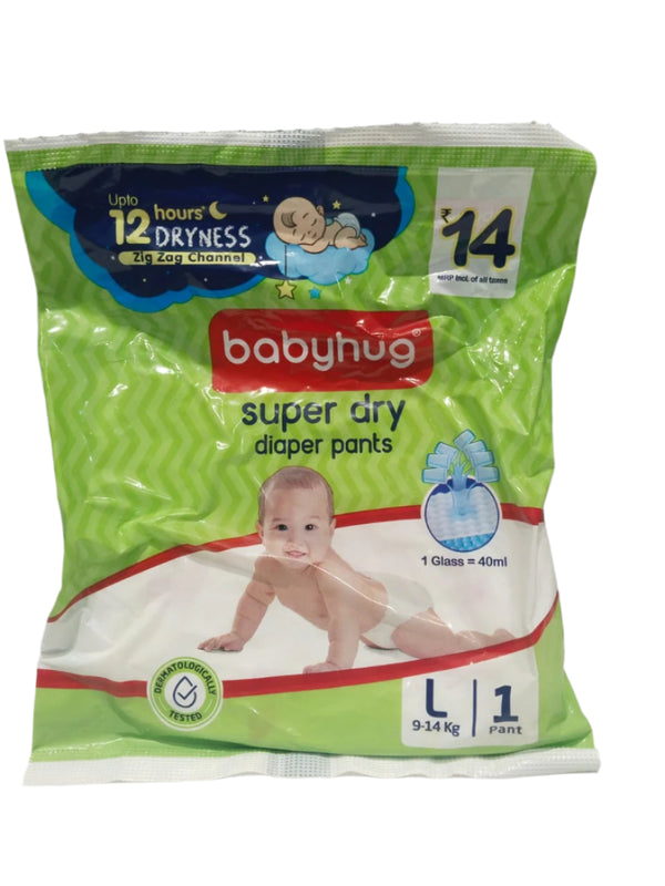 Babyhug Super Dry Pant Style Diaper Size L Count 1PC  Pack of 10Pcs