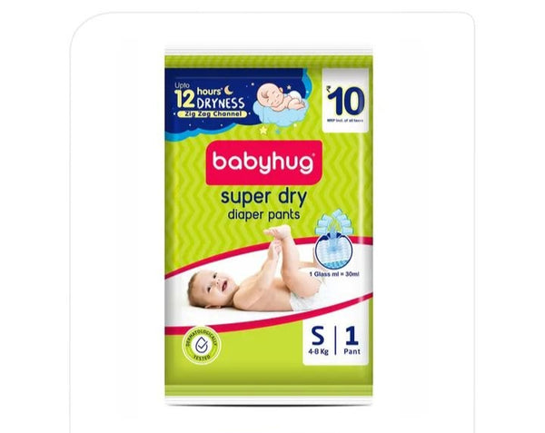 Babyhug Super Dry Pant Style Diaper SIZE S Count 1Pc  Pack of 10Pcs