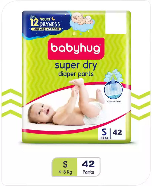 Babyhug Super Dry Pant Style Diaper Size S  Count 42Pcs