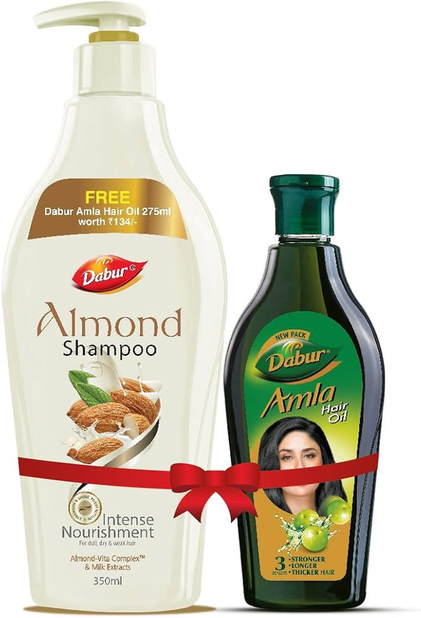 Dabur Almond Shampoo 350ml   Free Amla Hair Oil 275ml
