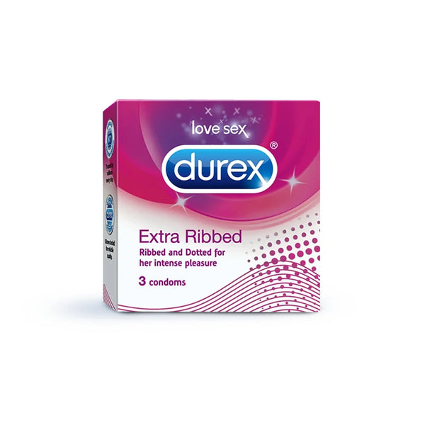 Durex Extra Ribbed Condoms  3Pcs