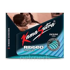Kamasutra Ribbed Condoms  3PC