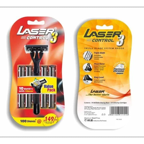 Laser Control Razor With 10 Blades
