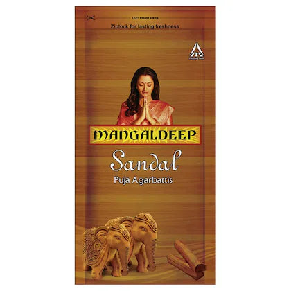 Mangaldeep Sandal Zip Lock Agarbatti 125g