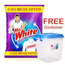 Mr White Detergent Powder 5kg   Container