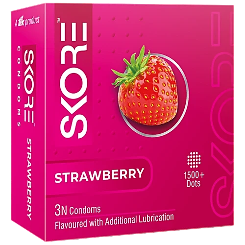 Skore Condoms 3Pc Strawberry