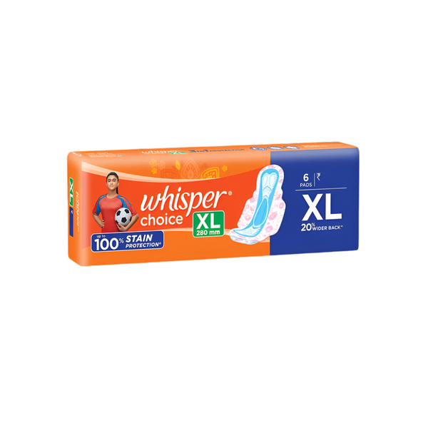 Whisper Choice Ultra Sanitary Pads Extra Large  6PCS
