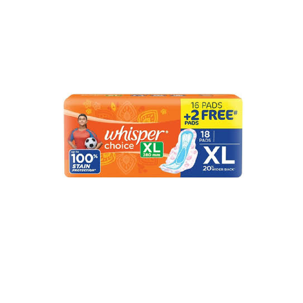 Whisper Choice Sanitary Pads Extra Large  18PCS