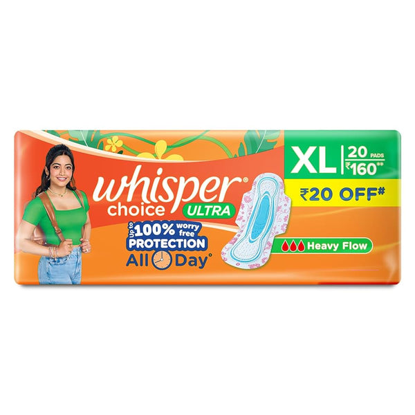Whisper Choice Ultra Sanitary Pads  20 Pcs